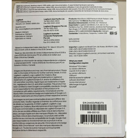 Logitech Yeti Blue Premium Multi-Pattern USB Microphone - Picture 5 of 5